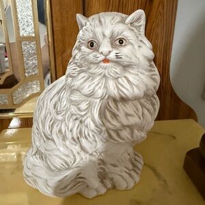 White Ceramic Cat Figurine